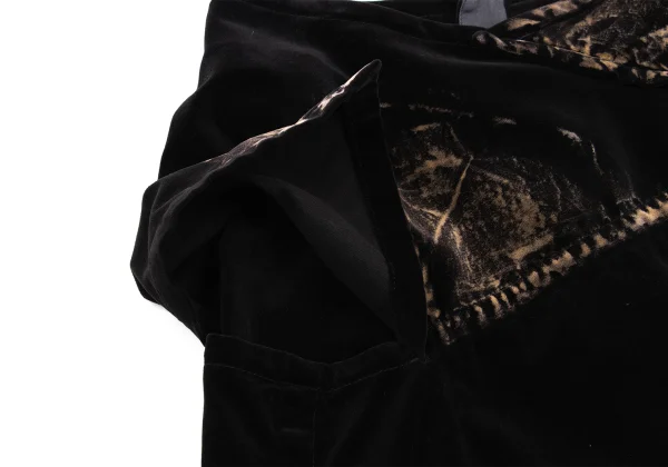 Yohji Yamamoto NOIR Bleached Velvet Asymmetry Skirt K-160749_006