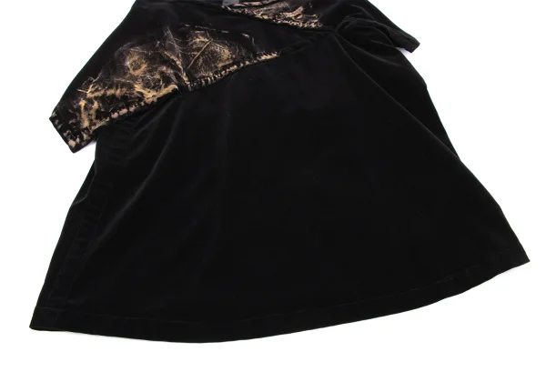Yohji Yamamoto NOIR Bleached Velvet Asymmetry Skirt K-160749_007