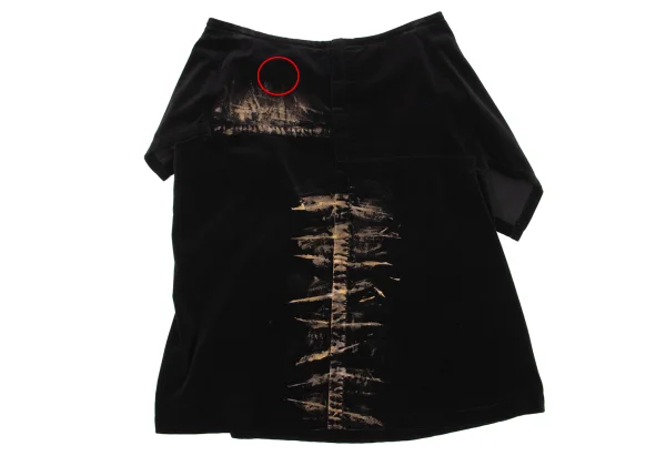 Yohji Yamamoto NOIR Bleached Velvet Asymmetry Skirt K-160749_009