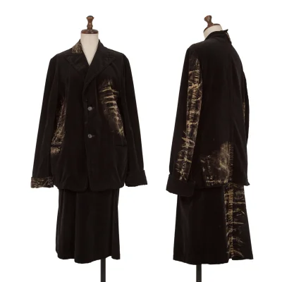 Yohji Yamamoto NOIR Bleached Velvet Jacket & Skirt