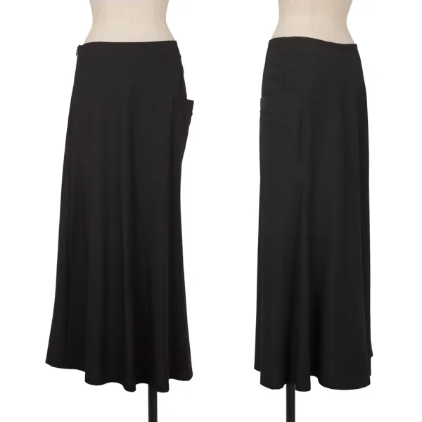 Yohji Yamamoto NOIR Wool Side Pocket Skirt Black 1 K-160751_001