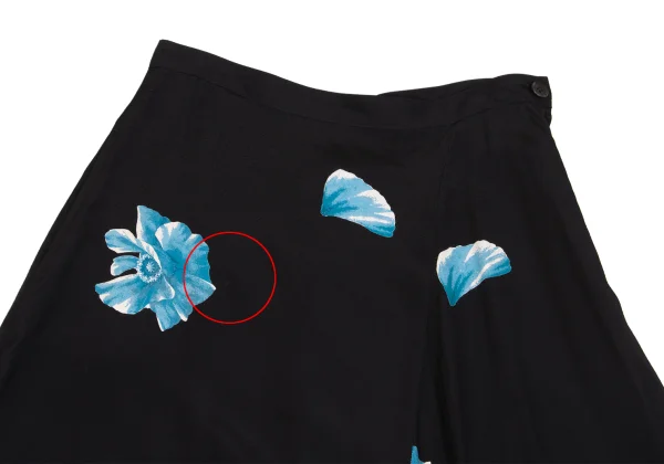 Yohji Yamamoto NOIR Rayon Floral Printed Skirt K-160752_003