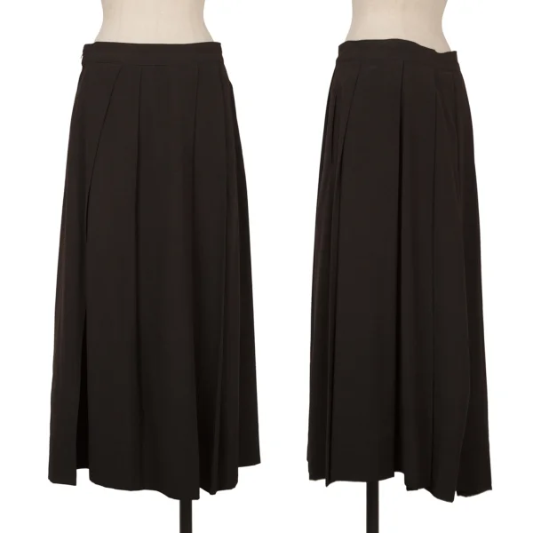 REGULATION yohji yamamoto Wool Cupra Pleated Skirt Black 1 K-160753_001