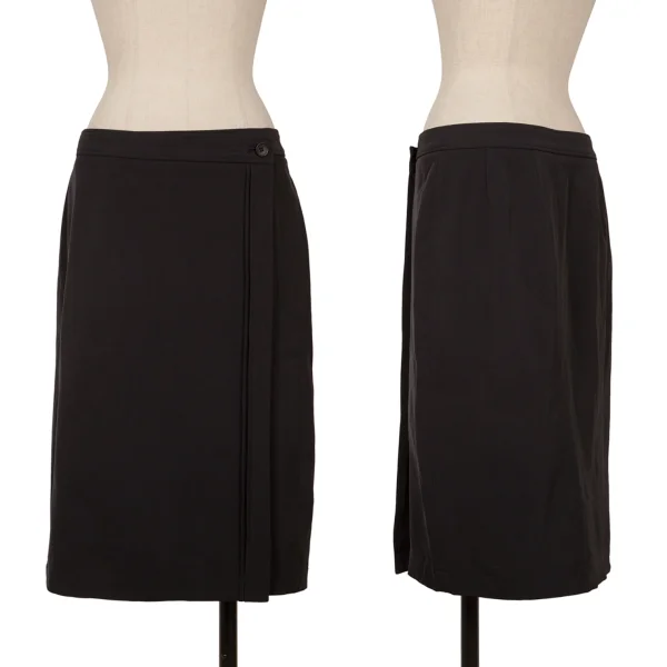 ISSEY MIYAKE Nylon Stretch Wrap Skirt Black 2 K-160754_001