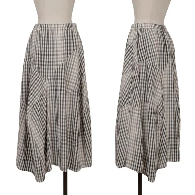 SENSOUNICO Bias Switching Checked Skirt