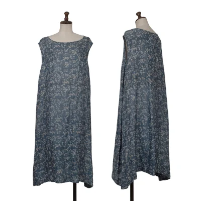 45rpm 45R Tussah Silk Botanical Pattern Sleeveless Dress