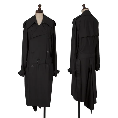 Jean Paul GAULTIER Stretch Poly Drape Hem Coat