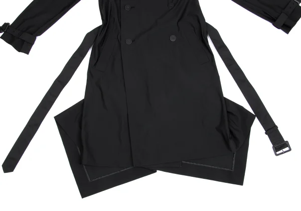 Jean Paul GAULTIER Stretch Poly Drape Hem Coat K-160797_010