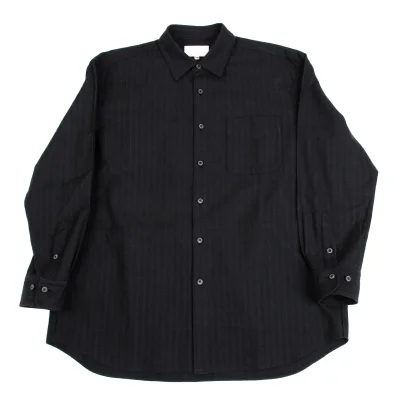 YOKO SAKAMOTO Wool Cotton Pin Stripe Shirt