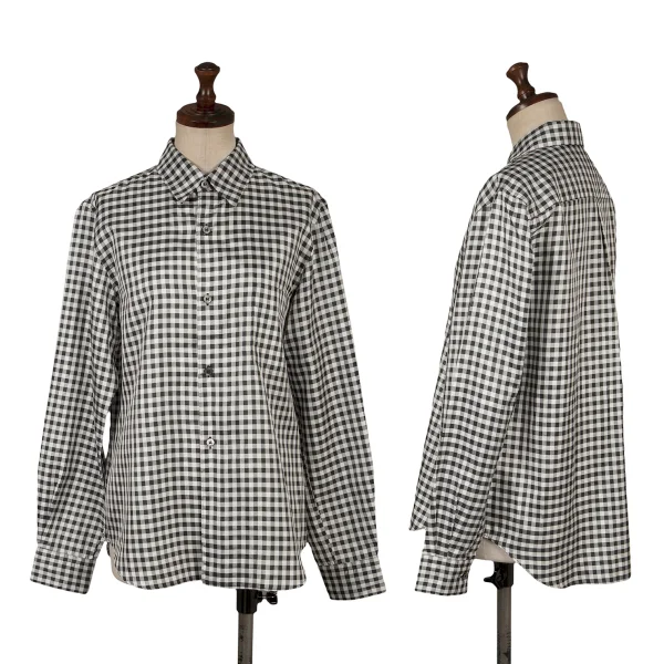 COMME des GARCONS Poly Checked Shirt White,Black S K-160823_001