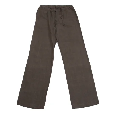 Mademoiselle NON NON Linen Silk Glen Check Pants