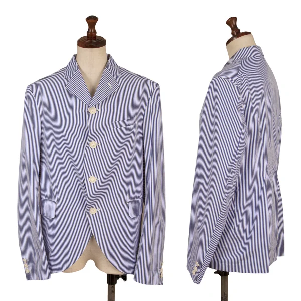COMME des GARCONS Cotton Striped Jacket Blue,White S K-160850_001