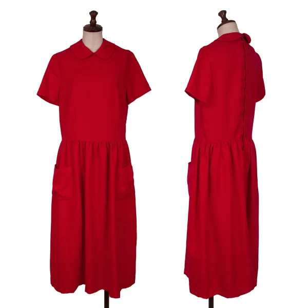 COMME des GARCONS GIRL Dyed Round-collar Shirt Dress Red S K-160856_001