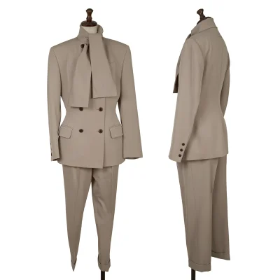 Jean Paul GAULTIER FEMME Scarf-collar Design Jacket & Pants