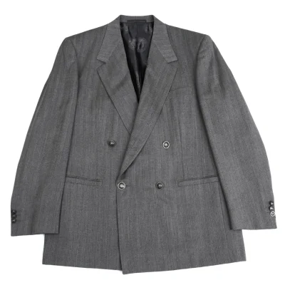 GIANNI VERSACE COUTURE Wool Medusa Button Double-Breasted Jacket
