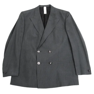 GIANNI VERSACE Silk Checked Double Jacket