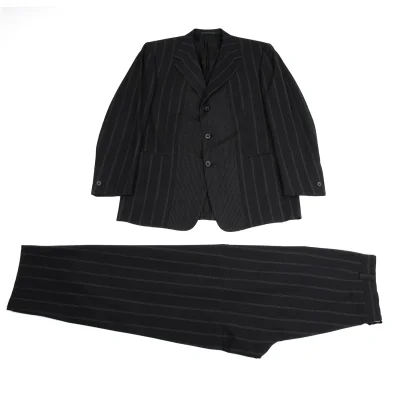 GIANNI VERSACE COUTURE Wool Poly Stripe Stitch Jacket & Pants