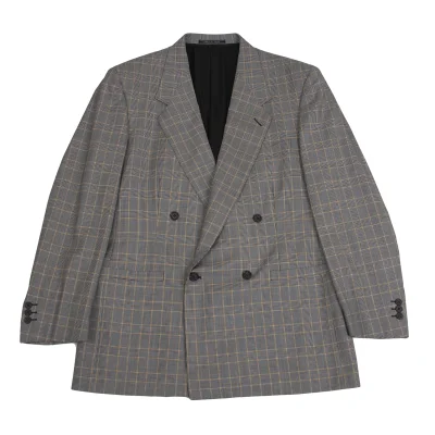 GIANNI VERSACE COUTURE Wool Checked Double Jacket