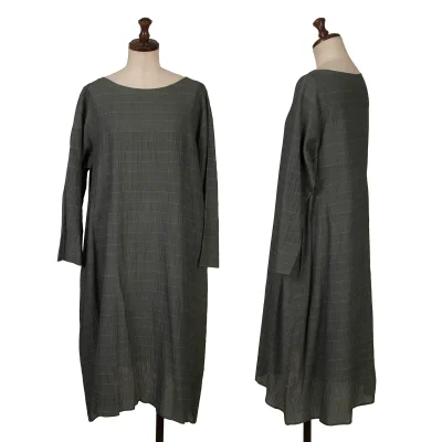 JURGEN LEHL Pin Stripe Wrinkled 3/4 Sleeve Tunic