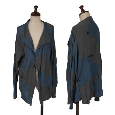JURGEN LEHL Bicolor Panel Switching Pinned Cardigan