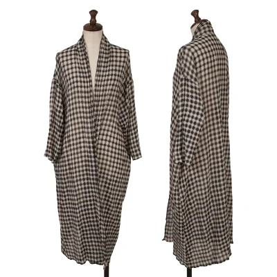 JURGEN LEHL Checked Woven Long Cardigan