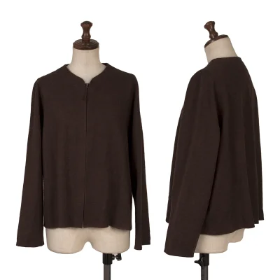 JURGEN LEHL Babaghuri Wool Zip Up Collarless Cardigan