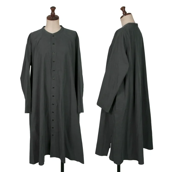 JURGEN LEHL Babaghuri Velour Band Collar Shirt Tunic Green M K-160941_001