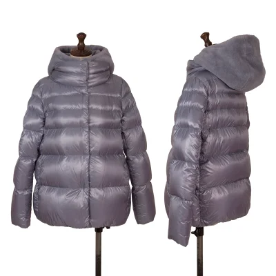 HERNO RESORT Detachable Fur Switching Zip Down Jacket