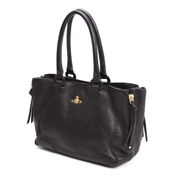 Vivienne Westwood Side Zip Leather Bag Black  K-160955_001