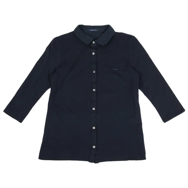 Mademoiselle NON NO Pique Stretch 3/4 Sleeve Shirt Navy M K-160964_001