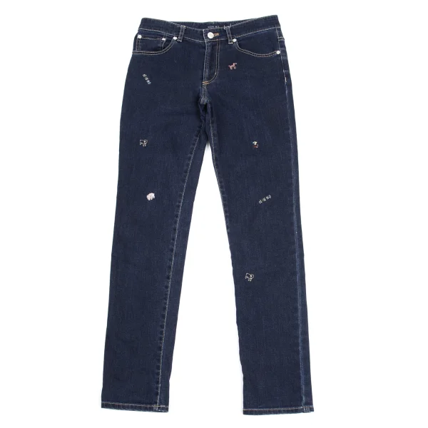 NON NO Animal Point Embroidered Slim Jeans  Indigo S K-160966_001
