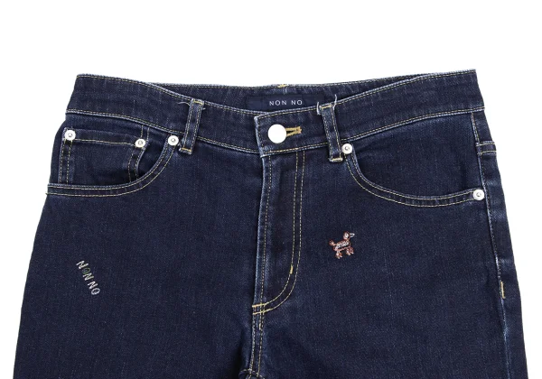 NON NO Animal Point Embroidered Slim Jeans K-160966_003