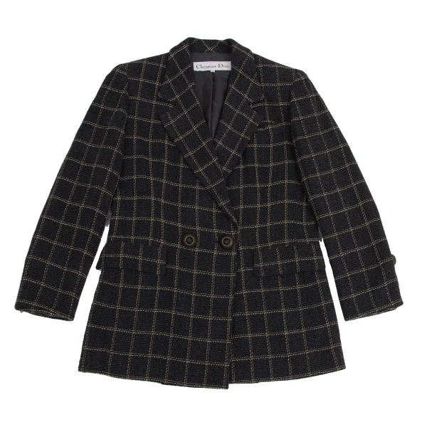 Christian Dior Wool Poly Check Jacket K-160968_002