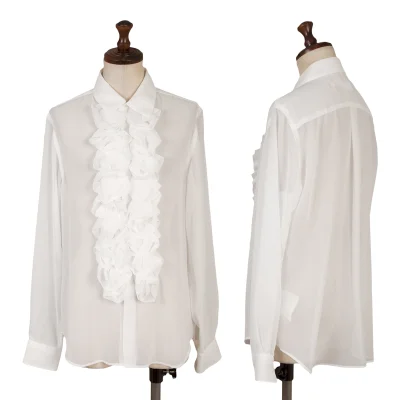 COMME des GARCONS Poly Front Frills Decorated Blouse