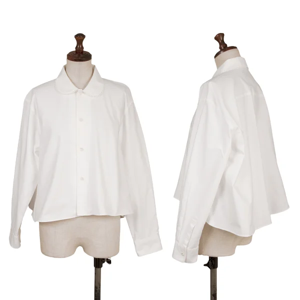tricot COMME des GARCONS Lace-trim Round-collar Blouse White M K-160974_001