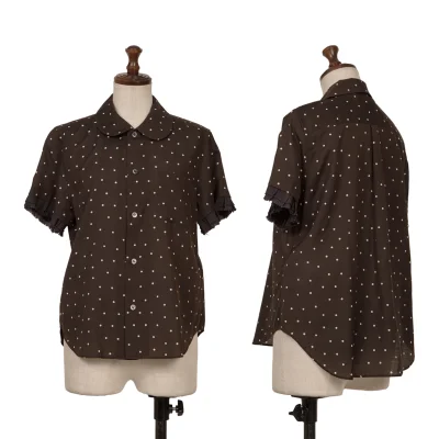 tricot COMME des GARCONS Frill Sleeves Cotton Dot Blouse