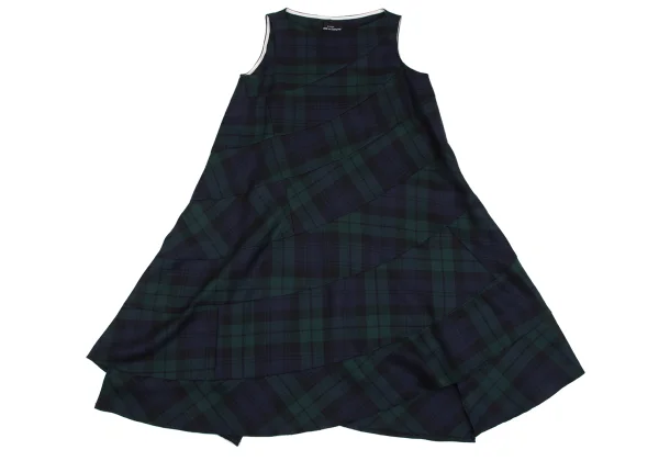 tricot COMME des GARCONS Wool Switching Sleeveless Check Dress K-160976_002