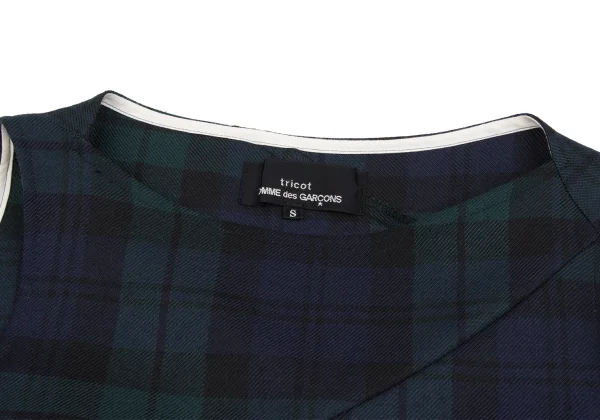 tricot COMME des GARCONS Wool Switching Sleeveless Check Dress K-160976_005