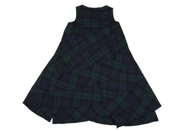 tricot COMME des GARCONS Wool Switching Sleeveless Check Dress K-160976_011