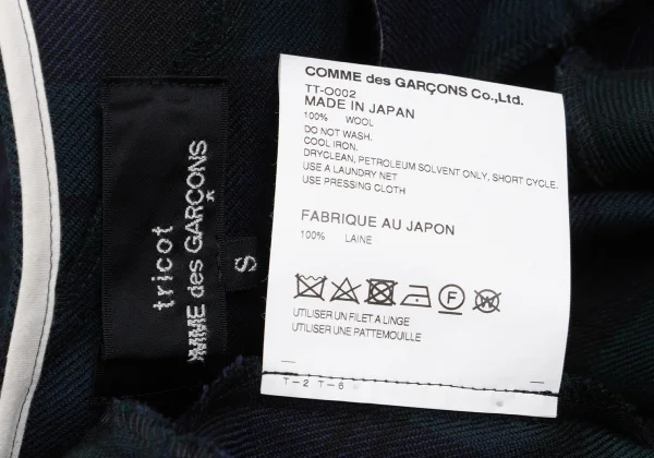 tricot COMME des GARCONS Wool Switching Sleeveless Check Dress K-160976_013