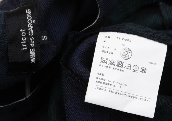 tricot COMME des GARCONS Wool Switching Sleeveless Check Dress K-160976_014