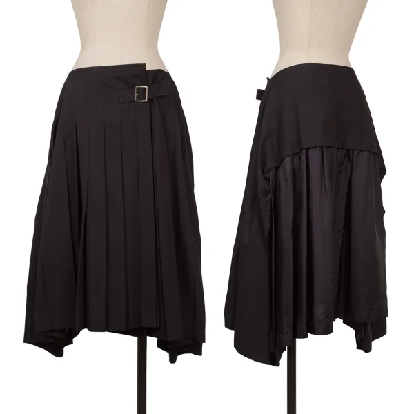 tricot COMME des GARCONS Switching Wool Gaba Pleats Skirt Navy M K-160979_001