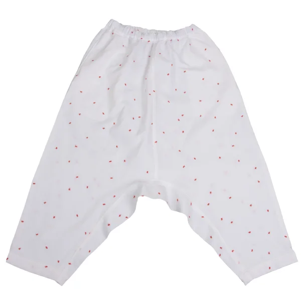 COMME des GARCONS GIRL Stitch Design Dropped Crotch Pants White,Red S K-160986_001