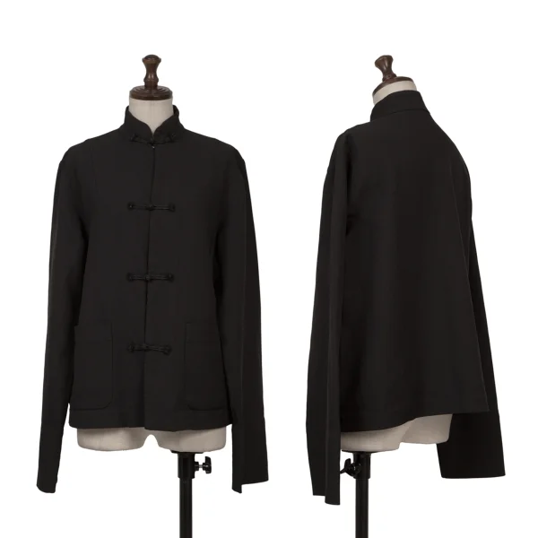 BLACK COMME des GARCONS Dyed Poly Chinese Button Jacket Black S K-160987_001