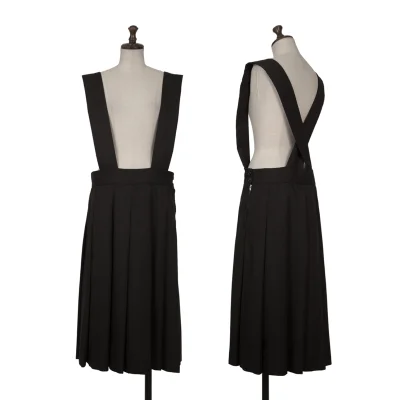 BLACK COMME des GARCONS Wool Gaba Pleats Overall Skirt