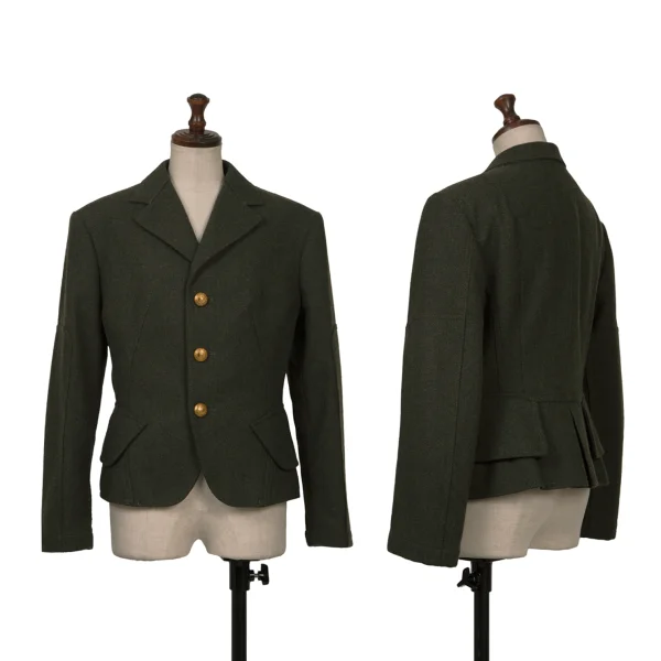 JUNYA WATANABE COMME des GARCONS Wool Blend Big Flap Pocket Jacket Khaki M K-160990_001