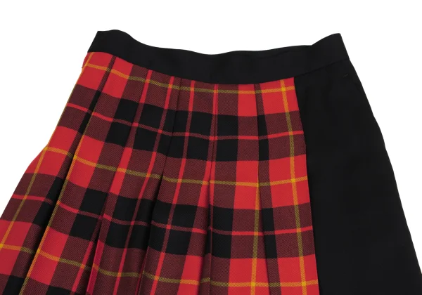 JUNYA WATANABE COMME des GARCONS Wool Gaba Check Pleats Switching Wide Pants K-160991_003