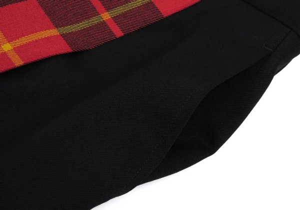 JUNYA WATANABE COMME des GARCONS Wool Gaba Check Pleats Switching Wide Pants K-160991_005
