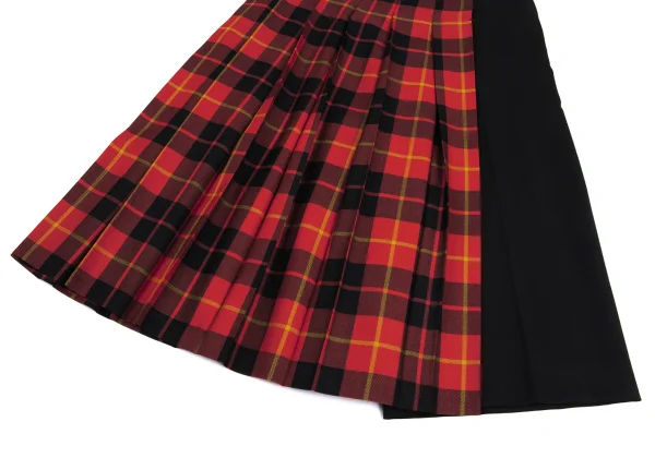 JUNYA WATANABE COMME des GARCONS Wool Gaba Check Pleats Switching Wide Pants K-160991_006