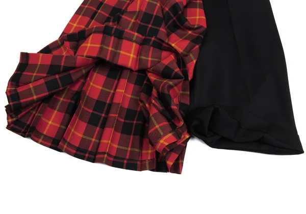 JUNYA WATANABE COMME des GARCONS Wool Gaba Check Pleats Switching Wide Pants K-160991_008
